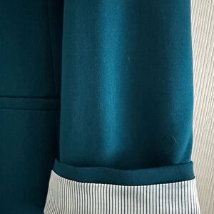 Teal calvin Klein blazer with Striped Cuffs